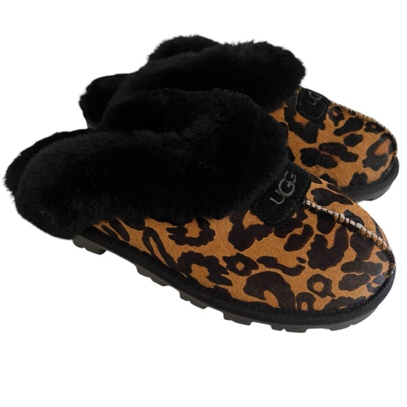 UGG Leopard Print "Coquette" Clog Slippers 7.5-8 NEW - Picture 1 of 9